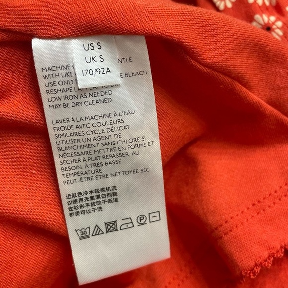 Anthropologie Maeve Brianne Floral Cowl Neck Dress Size Small Orange Floral - Picture 5 of 12